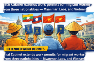 Thai Cabinet extends work permits for migrant workers from three nationalities — Myanmar, Laos, and Vietnam — for another year until 11 December 2027